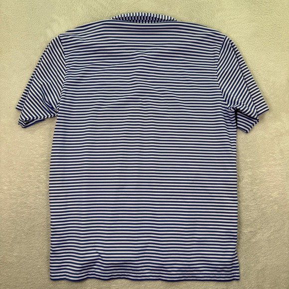Turtleson Performance Polo Shirt Men Large Blue White Stripe Golf Southern Hills - Picture 7 of 8